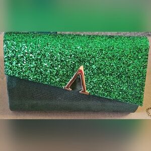 Elegant Green Glitter Clutch